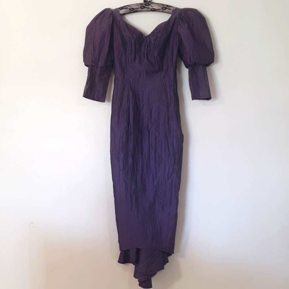 Vintage 80s 90s Shute Boss Size 8 Purple Formal Dress - Picture 1 of 9